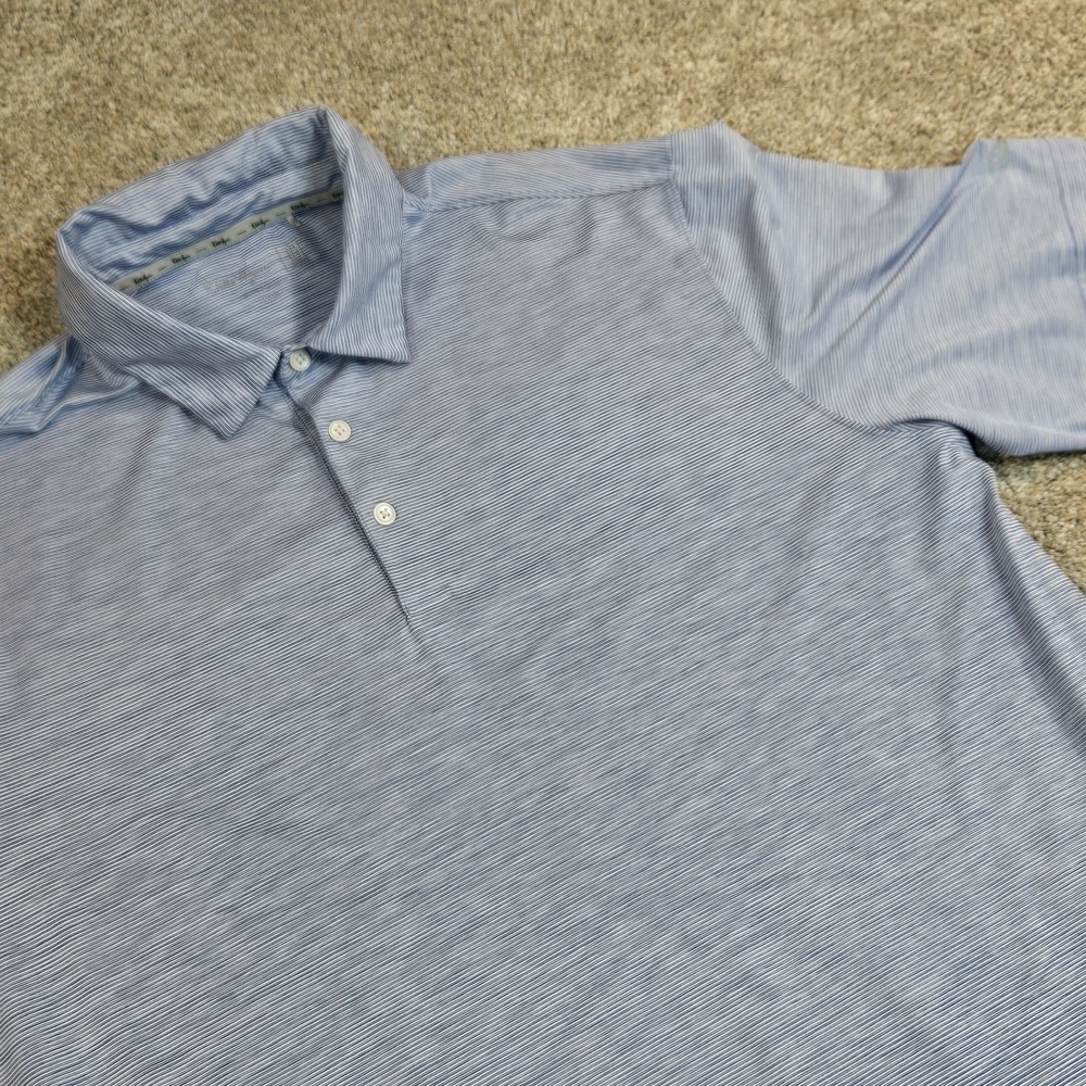 Walter Hagen 11 Majors Polo‎ Shirt XXL Blue Striped Stretch Golf Performance